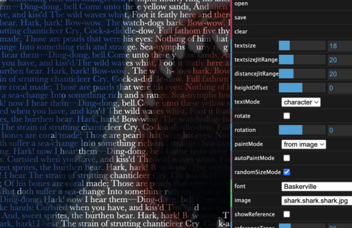ASCII text-painter using whole words instead of letters, impressionistic and legible at once