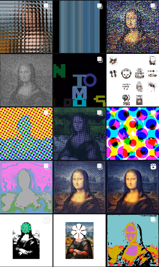 screenshot of coded Daily Mona Lisas from Instagram